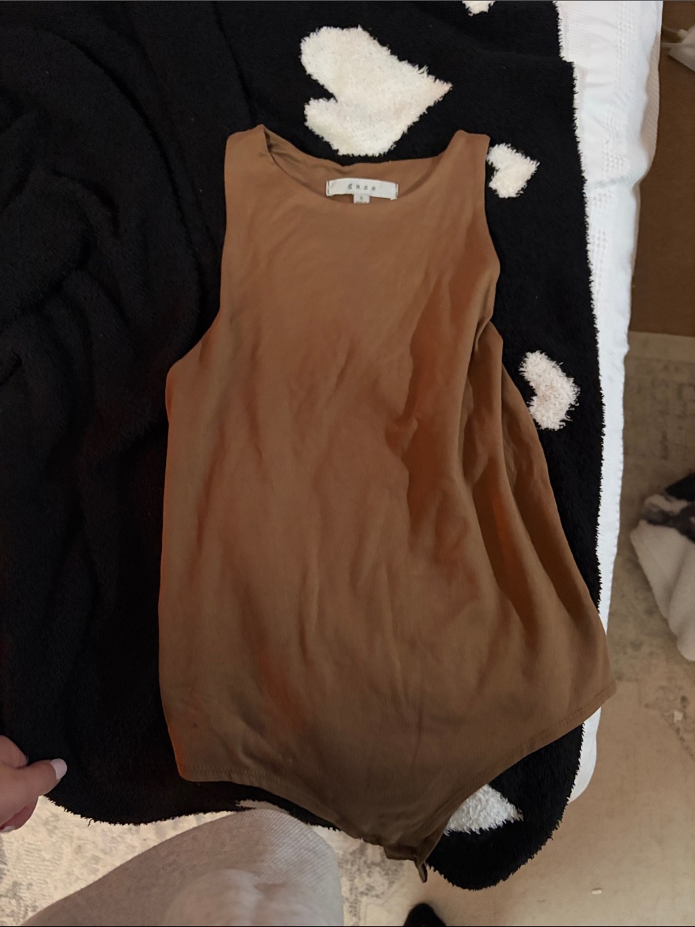 Sleeveless Brown Tank Top bodysuit- gaze